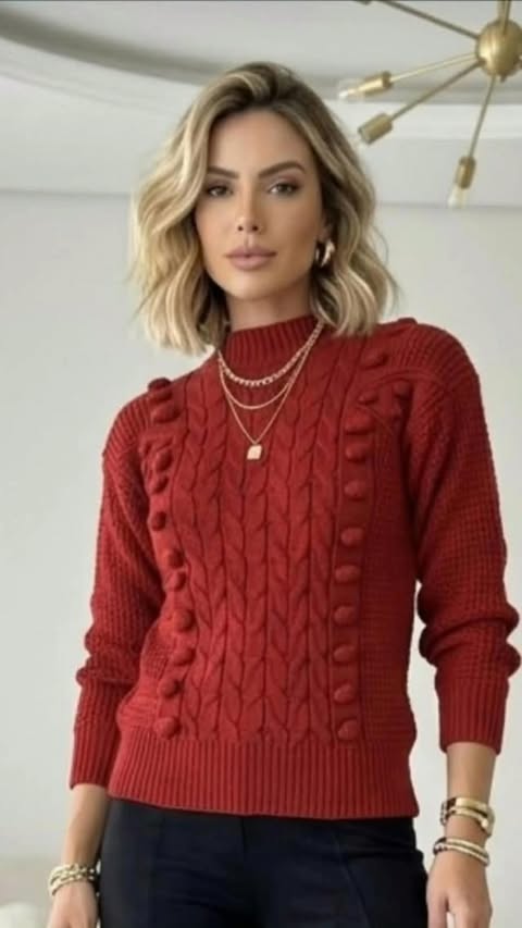 Tricot vermelho gola alta